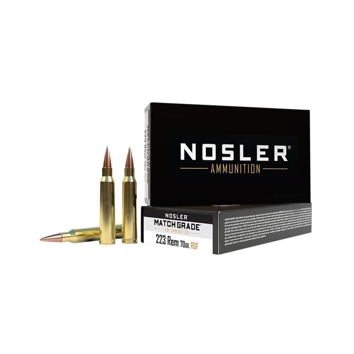 Nosler 60130 Match Grade RDF 223Rem 70gr RDF Hollow Point Boat Tail 20 Per Box/40 Case