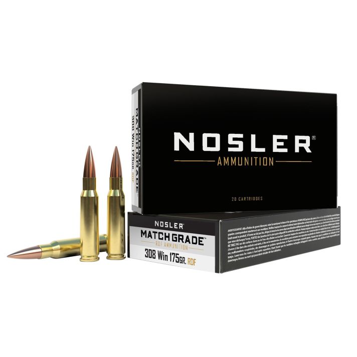 Nosler 60132 Match Grade RDF 308Win 175gr RDF Hollow Point Boat Tail 20 Per Box/10 Case