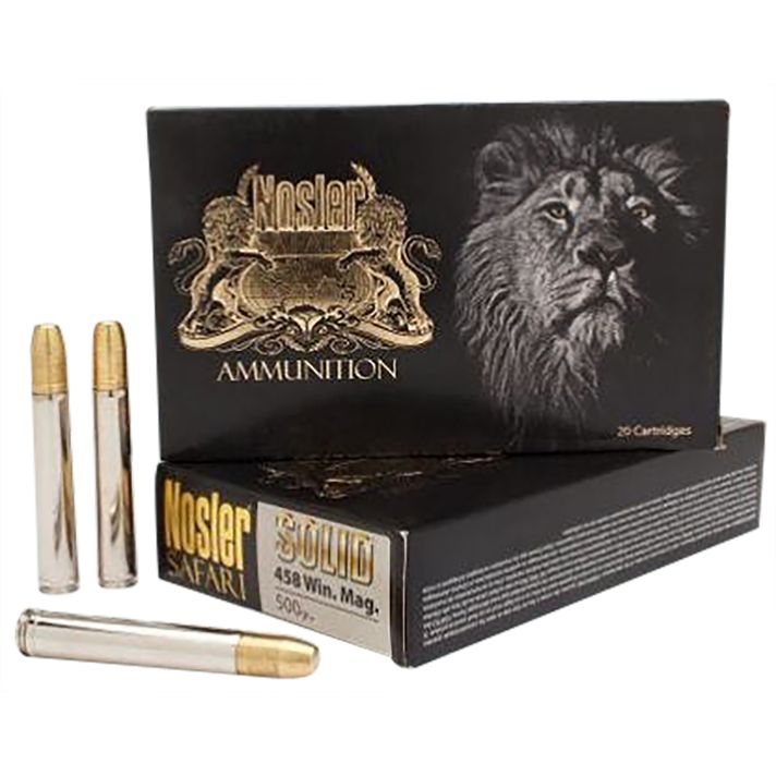 Nosler 40630 Trophy Grade Safari458Lott 500gr Nosler Solid Flat Nose 20 Per Box/10 Case