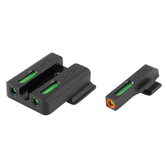 TruGlo TG13MP1PC TFX ProBlack | Green Tritium & Fiber Optic Orange Outline Front Sight Green Tritium & Fiber Optic Rear Sight