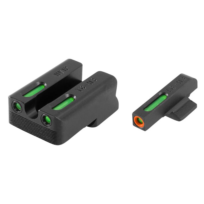 TruGlo TG13NV1PC TFX ProBlack | Green Tritium & Fiber Optic Orange Outline Front Sight Green Tritium & Fiber Optic Rear Sight
