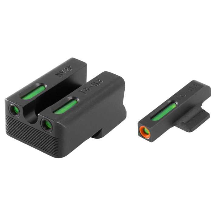 TruGlo TG13NV3PC TFX ProBlack | Green Tritium & Fiber Optic Orange Outline Front Sight Green Tritium & Fiber Optic Rear Sight