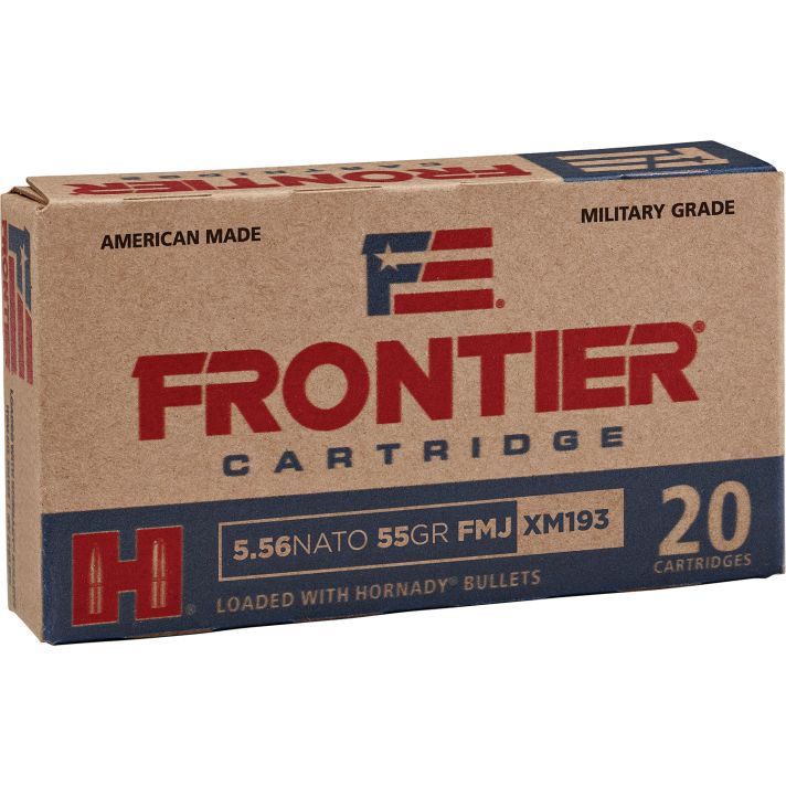 Frontier Cartridge FR200 Military Grade Centerfire Rifle 5.56x45mmNATO 55gr Full Metal Jacket 20 Per Box/25 Case