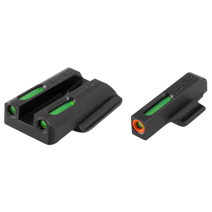 TruGlo TG13RS2PC TFX ProBlack | Green Tritium & Fiber Optic Orange Outline Front Sight Green Tritium & Fiber Optic Rear Sight