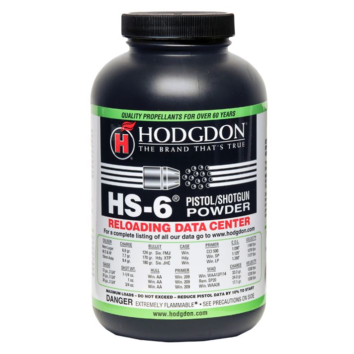 Hodgdon HS61 Smokeless Powder HS-6 Pistol/Shotgun Multi-Caliber 1 lb
