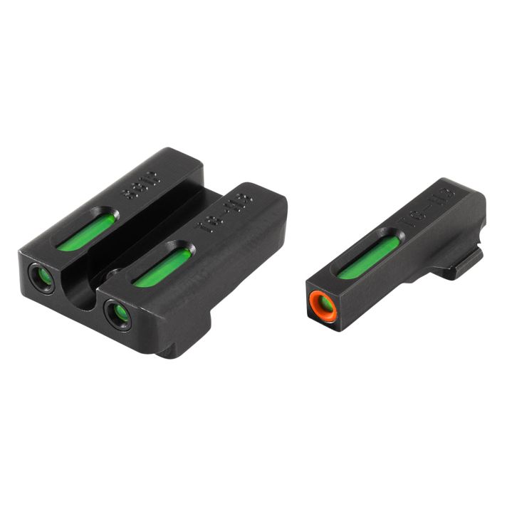 TruGlo TG13SG1PC TFX ProBlack | Green Tritium & Fiber Optic Orange Outline Front Sight Green Tritium & Fiber Optic Rear Sight