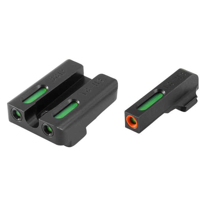 TruGlo TG13SG2PC TFX ProBlack | Green Tritium & Fiber Optic Orange Outline Front Sight Green Tritium & Fiber Optic Rear Sight
