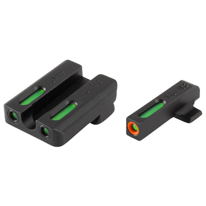 TruGlo TG13SM1PC TFX ProBlack | Green Tritium & Fiber Optic Orange Outline Front Sight Green Tritium & Fiber Optic Rear Sight