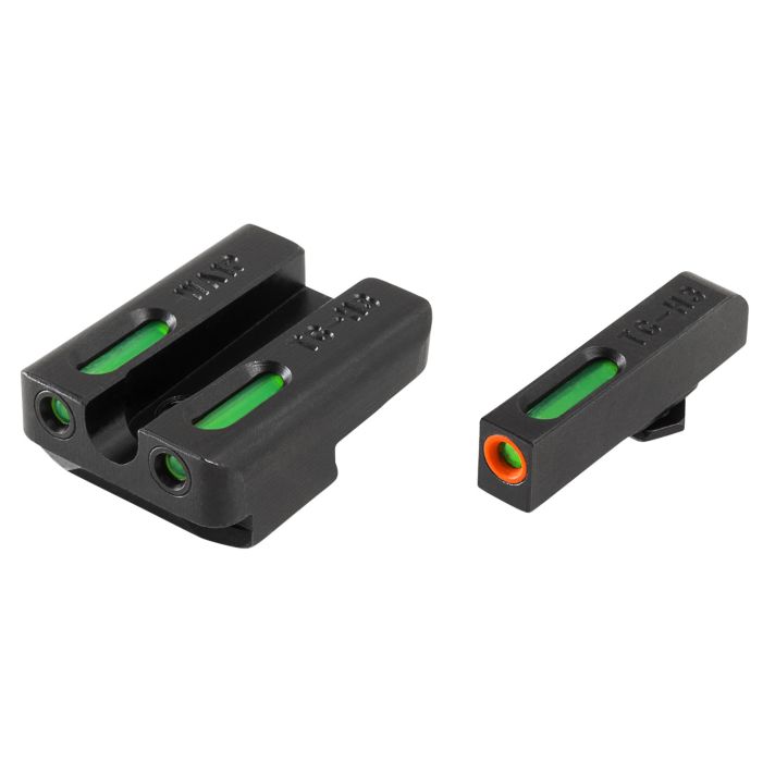 TruGlo TG13WA1PC TFX ProBlack | Green Tritium & Fiber Optic Orange Outline Front Sight Green Tritium & Fiber Optic Rear Sight