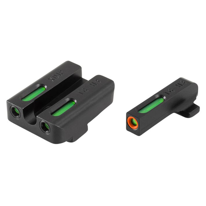 TruGlo TG13XD1PC TFX ProBlack | Green Tritium & Fiber Optic Orange Outline Front Sight Green Tritium & Fiber Optic Rear Sight
