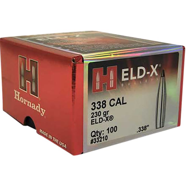 Hornady 33210 ELD-X338 Cal .338 230 gr Extremely Low Drag eXpanding 100 Per Box/ 15 Case
