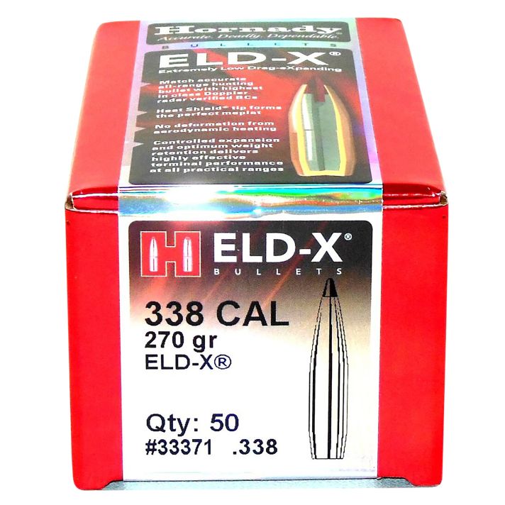 Hornady 33371 ELD-X338 Cal .338 270 gr Extremely Low Drag eXpanding 50 Per Box/ 15 Case
