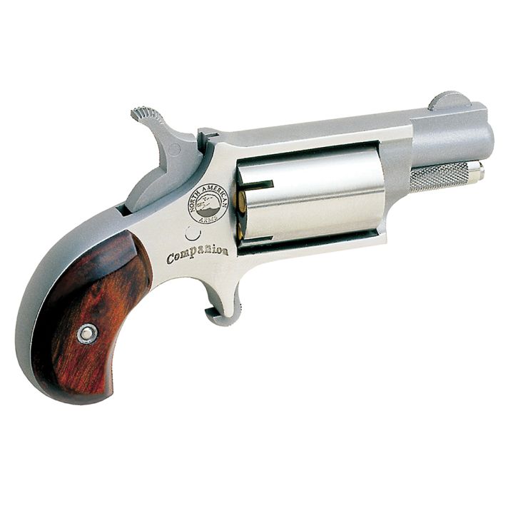 North American Arms 22LRCB CompanionSAO 22 Cal #11 Percussion 1.13" 5 rd Stainless Steel Rosewood Birdshead Grip