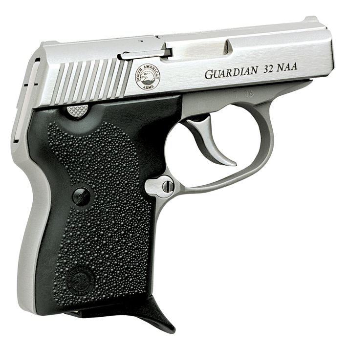 North American Arms 32NAA Guardian32 NAA 2.50" Barrel 6+1 Stainless Steel Slide, Black Rubber Grips