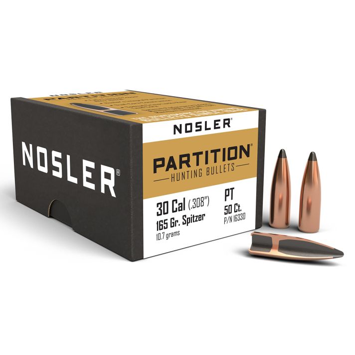 Nosler 16330 Partition30Cal 165gr Spitzer 50/Box