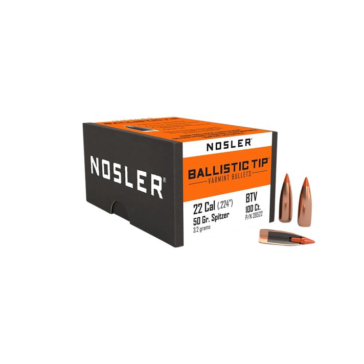Nosler 39522 Ballistic Tip22Cal 50gr Spitzer Point 100/Box