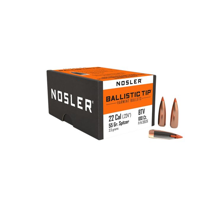 Nosler 39526 Ballistic Tip22Cal 55gr Spitzer Point 100/Box