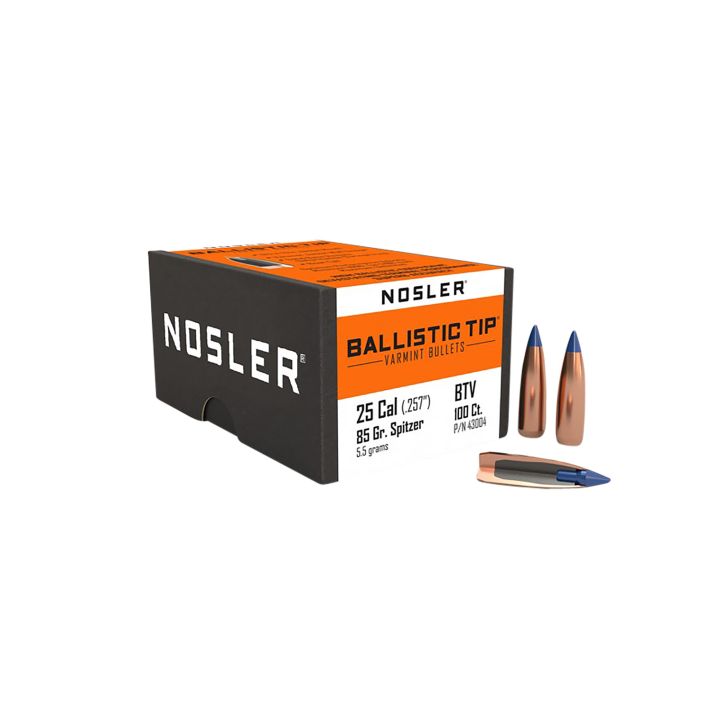 Nosler 43004 Ballistic Tip25Cal 85gr Spitzer Point 100/Box