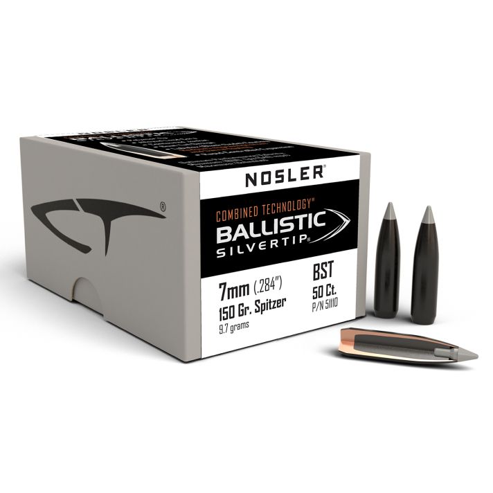 Nosler 51110 Ballistic Silvertip7mm 150gr Spitzer Point 50/Box
