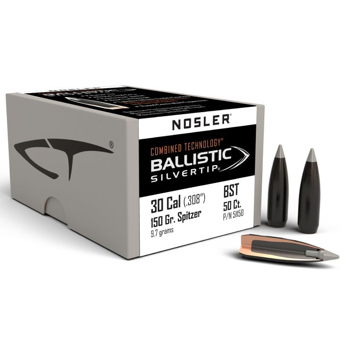 Nosler 51150 Ballistic Silvertip30Cal 150gr Spitzer 50/Box