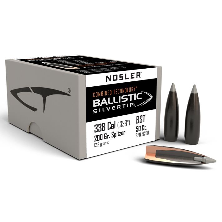 Nosler 51200 Ballistic Silvertip338Cal 200gr Spitzer Point 50/Box