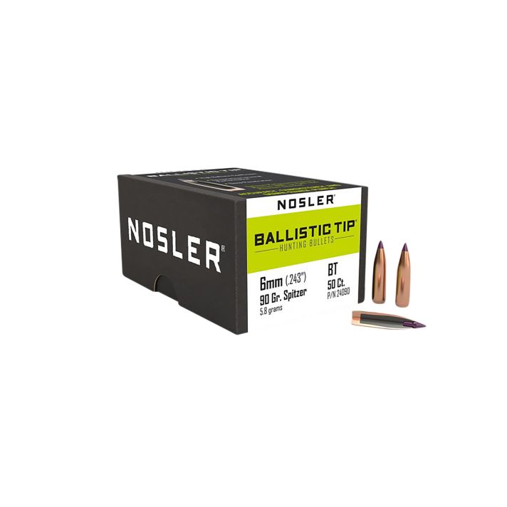 Nosler 24090 Ballistic Tip6mm 90gr Ballistic Tip Hunting 50/Box