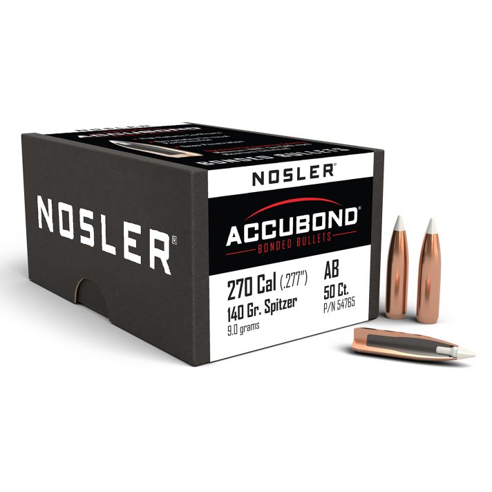 Nosler 54765 AccuBond270Win 140gr Spitzer Point 50/Box
