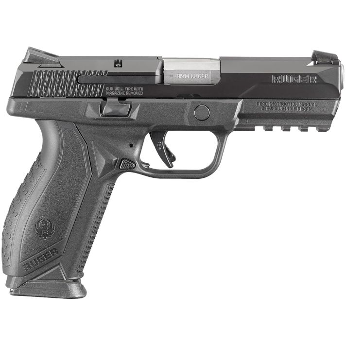 Ruger 8605 American Pro Duty Frame 9mm Luger 17+1 4.20" Stainless Steel Barrel, Black Nitride Serrated Stainless Steel Slide, Black Polymer Frame w/Picatinny Rail, Textured Wraparound Grip, Right Hand