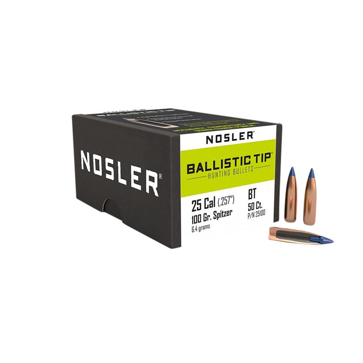Nosler 25100 Ballistic Tip25Caliber 100gr Spitzer 50/Box