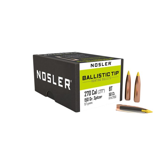 Nosler 27150 Ballistic Tip270Caliber 150gr Spitzer 50/Box