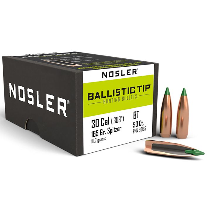 Nosler 30165 Ballistic Tip30Cal 165gr Spitzer 50/Box