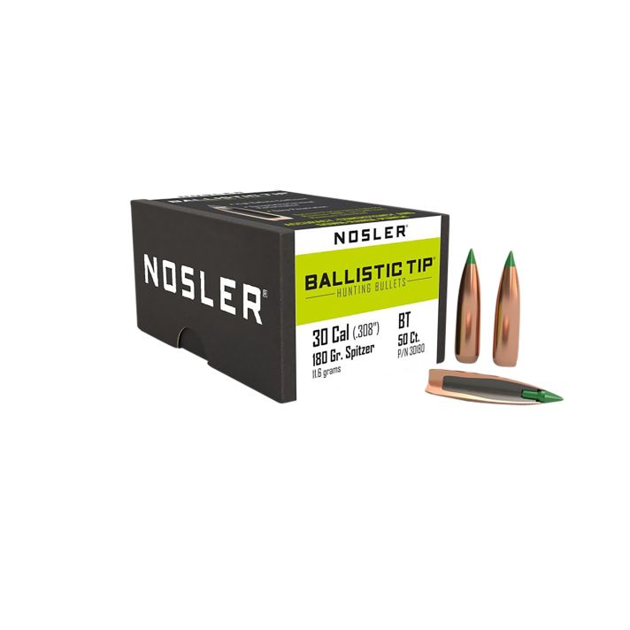 Nosler 30180 Ballistic Tip30Cal 180gr Spitzer 50/Box