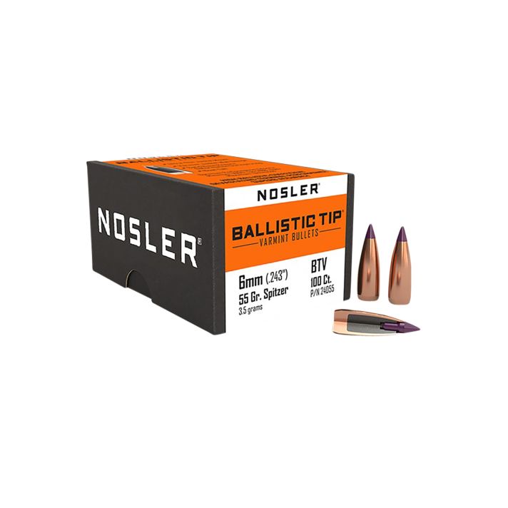 Nosler 24055 Ballistic Tip6mm 55gr Spitzer 100/Box