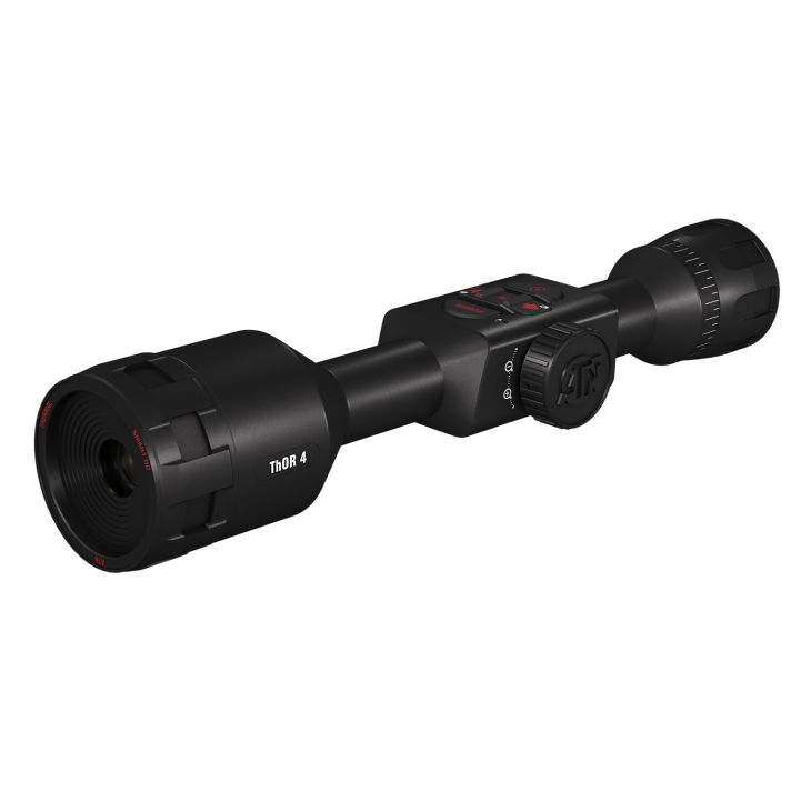 ATN TIWST4381A Thor 4 384 Thermal Rifle Scope Black Anodized 1.25-5x Multi Reticle 384x288, 60Hz Resolution Features Rangefinder