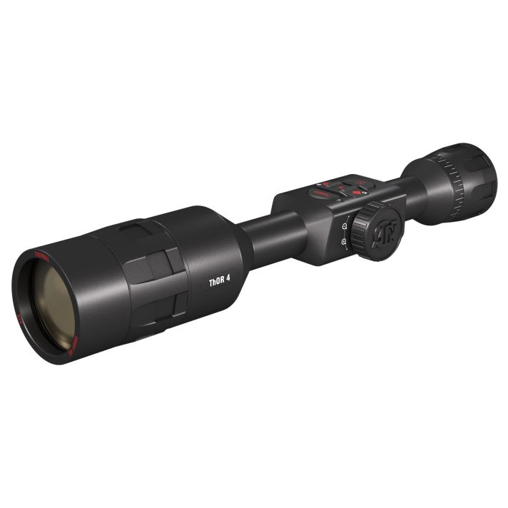 ATN TIWST4387A Thor 4 384 Thermal Rifle Scope Black Anodized 7-28x Multi Reticle 384x288 Resolution Features Rangefinder