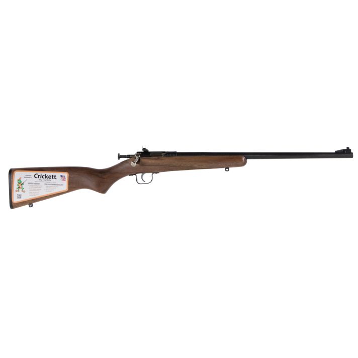 Crickett KSA2338 Youth22 WMR 1rd 16.12" Barrel & Receiver, Fixed Front/Adjustable Rear Peep Sights, Walnut Stock w/11.5" LOP, Rebounding Firing Pin Safety