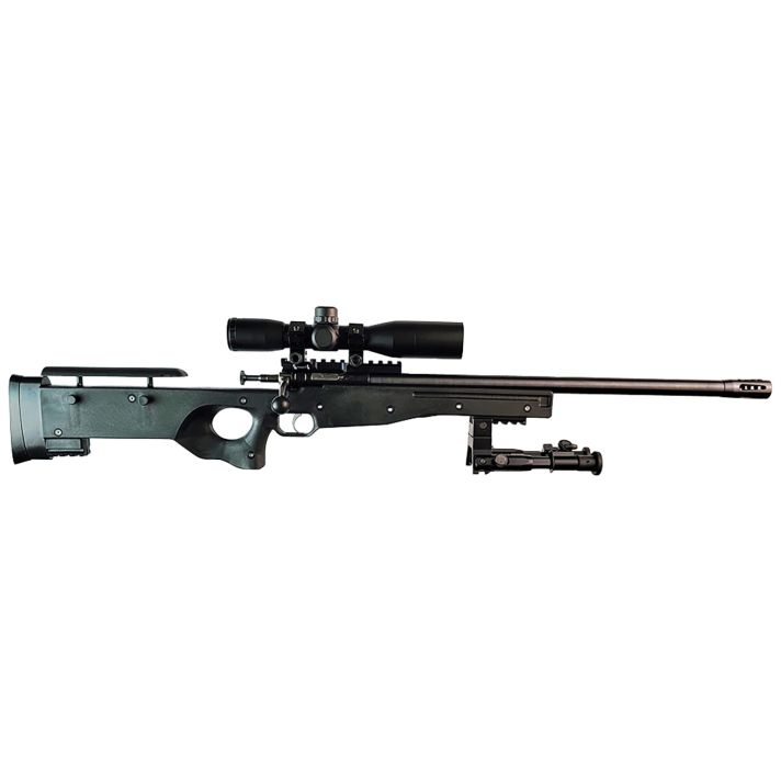 Crickett KSA2159 CPR Complete Package 22 LR Caliber with 1rd Capacity, 16.12" Bull Barrel, Blued Metal Finish & Fixed Adjustable Cheek Piece Black Stock Right Hand (Youth) Includes Scope & Bipod