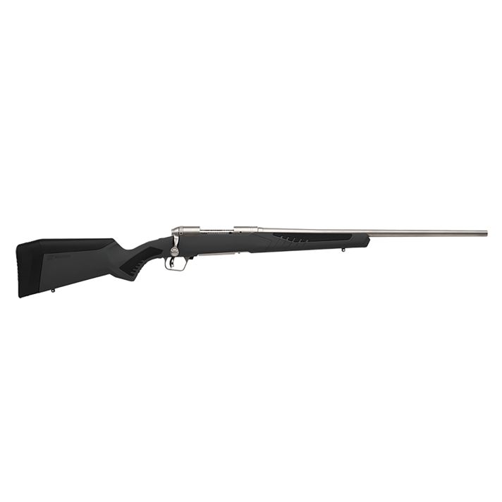 Savage Arms 57051 110 Storm Full Size 6.5x284 Norma 4+1 24" Matte Stainless Button-Rifled Barrel, Matte Drilled & Tapped Stainless Steel Receiver, AccuStock Matte Gray Synthetic Stock, Right Hand
