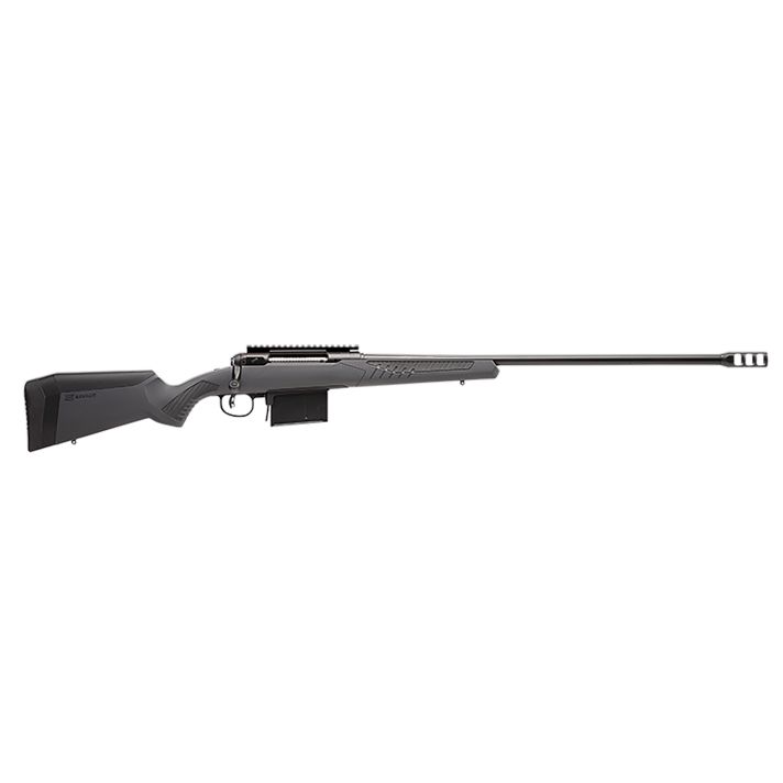 Savage Arms 57037 110 Long Range Hunter 338 Lapua Mag 5+1 26", Matte Black Metal, Gray Fixed AccuStock with AccuFit