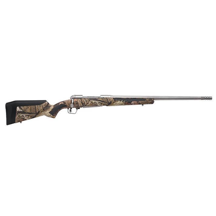 Savage Arms 57047 110 Bear Hunter 375 Ruger 3+1 23" Matte Stainless Steel Straight Fluted Barrel, Mossy Oak Break-Up Country Fixed Sporter w/AccuFit Stock, Right Hand