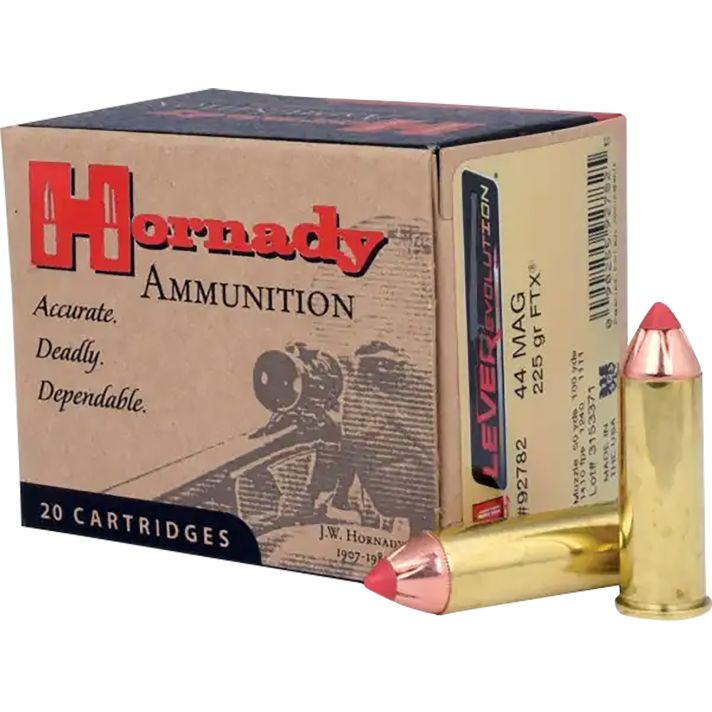 Hornady 92782 LEVERevolution44RemMag 225gr Hornady Flex Tip eXpanding 20 Per Box/10 Case