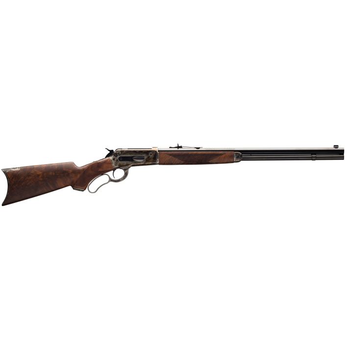 Winchester Guns 534227142 Model 1886 Deluxe 45-70 Gov 8+1 Cap 24" Brushed Polished Blued Barrel Color Case Hardened Rec Satin Walnut Fixed Pistol Grip Stock Right Hand (Full Size)