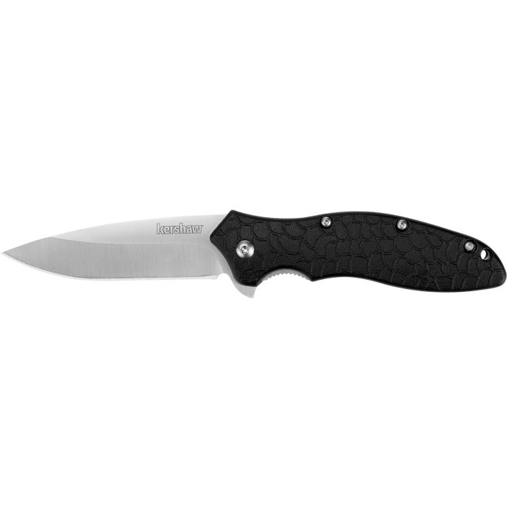 Kershaw 1830 OSO Sweet3" Flipper Drop Point Plain Satin 8Cr13MoV SS Blade, Black GFN Handle, Includes Pocket Clip
