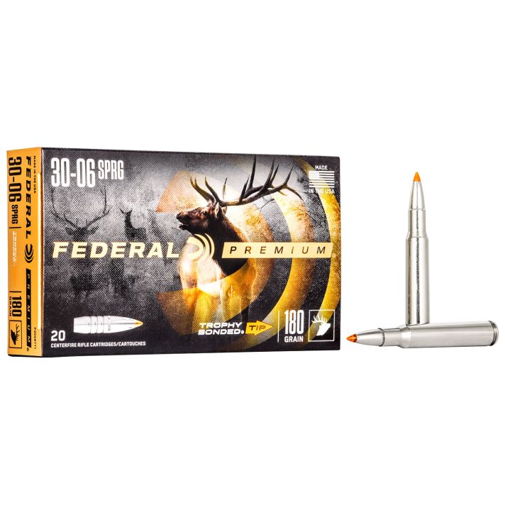 Federal P3006TT1 Premium30-06Springfield 180gr Trophy Bonded Tip 20 Per Box/10 Case