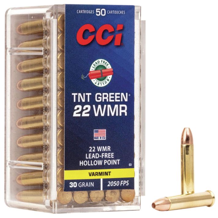 CCI 0060 TNT Green22WMR 30gr Speer TNT Green Hollow Point 50 Per Box/40 Case