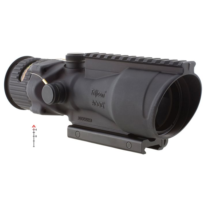 Trijicon 100012 ACOGBlack Hardcoat Anodized 6x 48mm Illuminated Amber Chevron .223/5.56 BDC Reticle