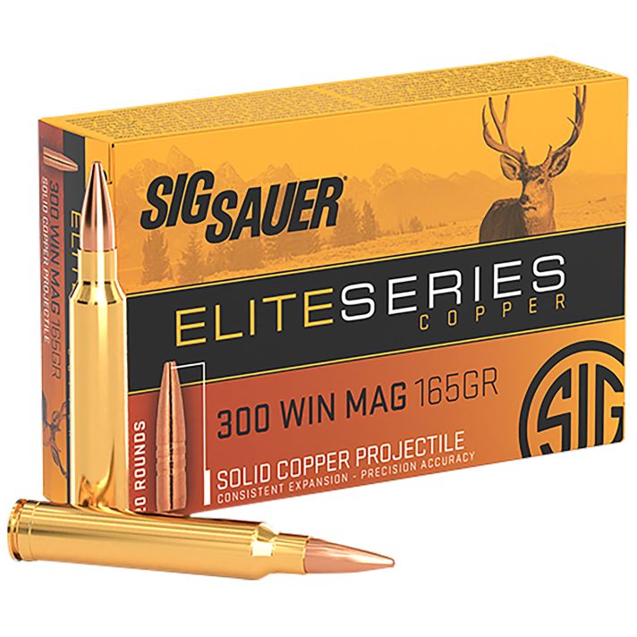 Sig Sauer E3WMH120 Elite Copper Hunting300WinMag 165gr Copper Solid 20 Per Box/10 Case