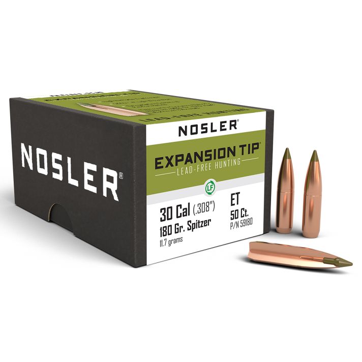 Nosler 59180 E-Tip30Cal 180gr Spitzer 50/Box