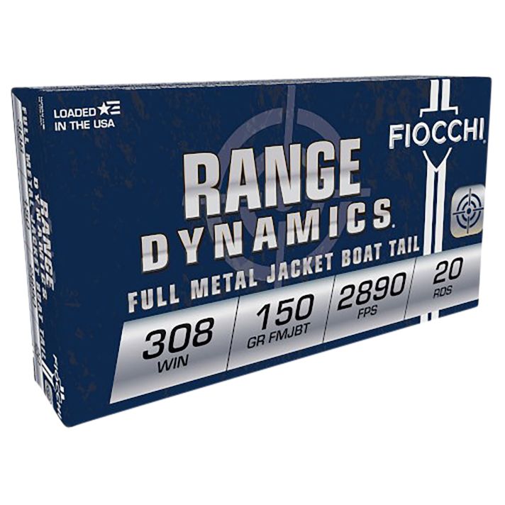 Fiocchi 308A Range Dynamics308Win 150gr Full Metal Jacket Boat Tail 20 Per Box/10 Case
