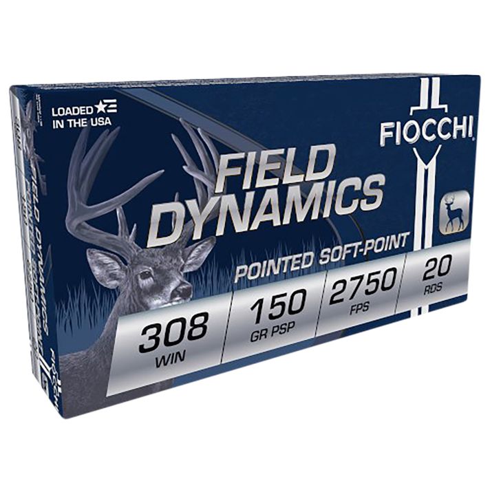 Fiocchi 308B Field Dynamics308Win 150gr Pointed Soft Point 20 Per Box/10 Case